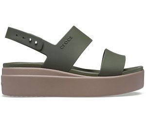 Crocs Brooklyn Low Kilehæl Sko Dame Grøn Beige | 76NTGJOYF