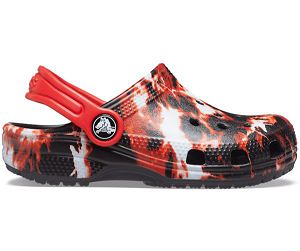 Crocs Classic Bleach Dye Træsko Drenge Sort Rød Hvide | 69LOEPKBI