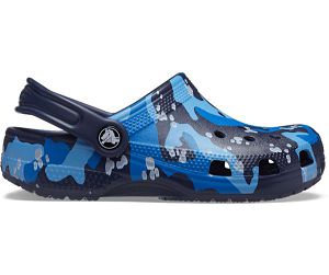 Crocs Classic Camo Træsko Pige Blå Grå | 21OPWARMH