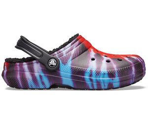Crocs Classic Forede Tie-Dye Fuzz Herre Sort | 36TAONKIR