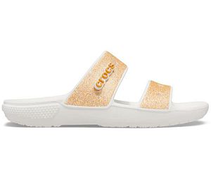 Crocs Classic Glitter Sandaler Dame Hvide Guld | 59XOYSKTE
