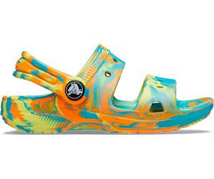 Crocs Classic Marbled Sandaler Drenge Blå | 73ZXAWOBN