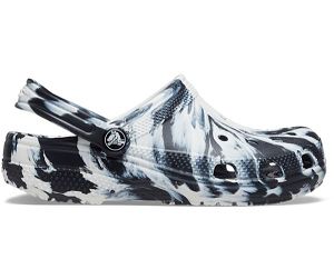 Crocs Classic Marbled Træsko Pige Sort Hvide | 47QKDUTCA