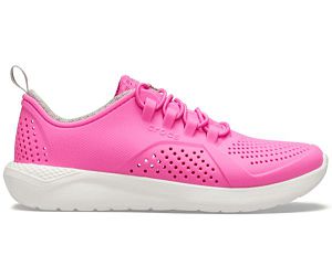 Crocs LiteRide™ Pacer Sneakers Drenge Lyserød Hvide | 04PULXMOD