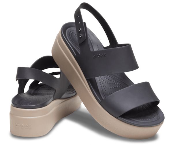 Crocs Brooklyn Low Kilehæl Sko Dame Sort Beige | 64ORHXQIZ
