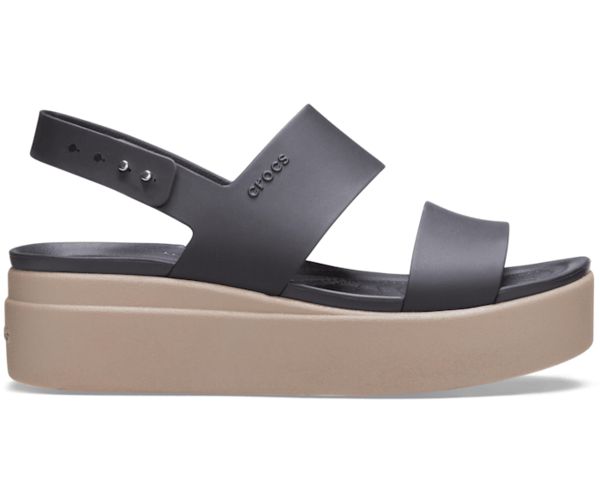 Crocs Brooklyn Low Kilehæl Sko Dame Sort Beige | 64ORHXQIZ