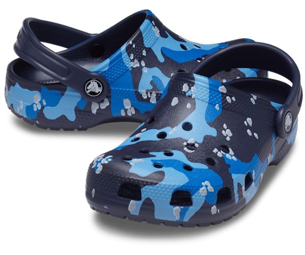 Crocs Classic Camo Træsko Pige Blå Grå | 21OPWARMH