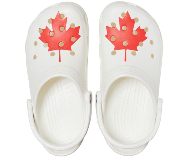 Crocs Classic Canadian Flag Træsko Dame Hvide Rød | 71HVODXSP