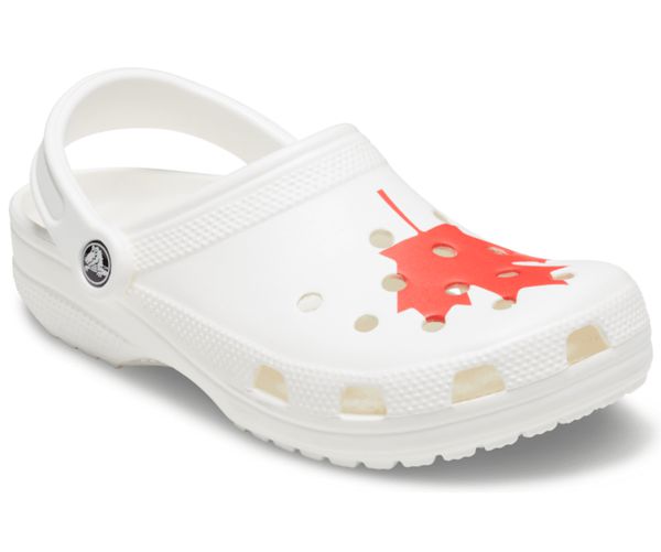 Crocs Classic Canadian Flag Træsko Dame Hvide Rød | 71HVODXSP