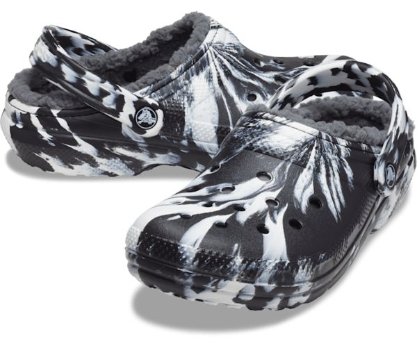 Crocs Classic Forede Marbled Fuzz Herre Hvide Sort | 65VRPNWYH