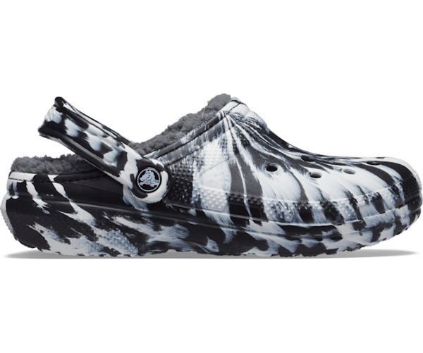 Crocs Classic Forede Marbled Fuzz Herre Hvide Sort | 65VRPNWYH