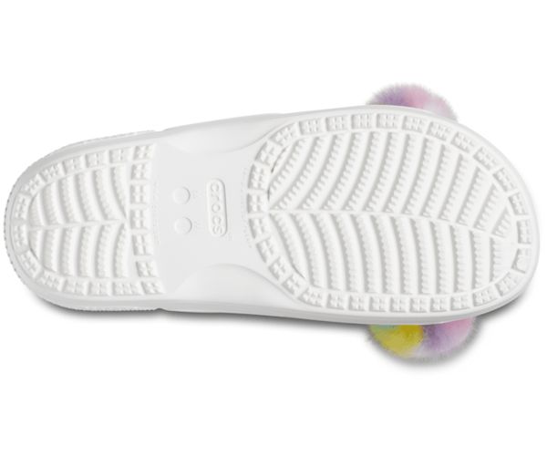 Crocs Classic Fur Sure Sandaler Dame Hvide | 15CVJHRMW
