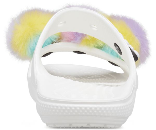 Crocs Classic Fur Sure Sandaler Dame Hvide | 15CVJHRMW