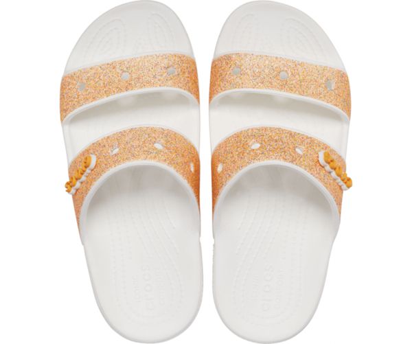 Crocs Classic Glitter Sandaler Dame Hvide Guld | 59XOYSKTE