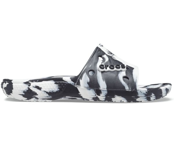 Crocs Classic Marbled Badesandaler Dame Hvide Sort | 94JFNEMTZ