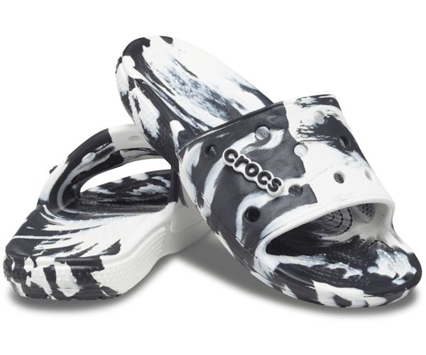 Crocs Classic Marbled Badesandaler Herre Hvide Sort | 01RTQWUSI