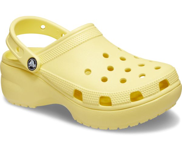Crocs Classic Platform Kilehæl Sko Dame Gul | 50TSYBNVQ
