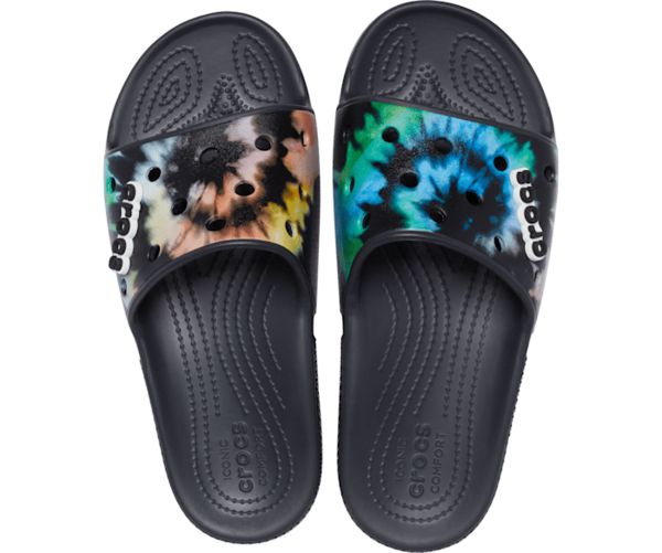 Crocs Classic Tie-Dye Graphic Badesandaler Herre Sort | 96AZKGJUL