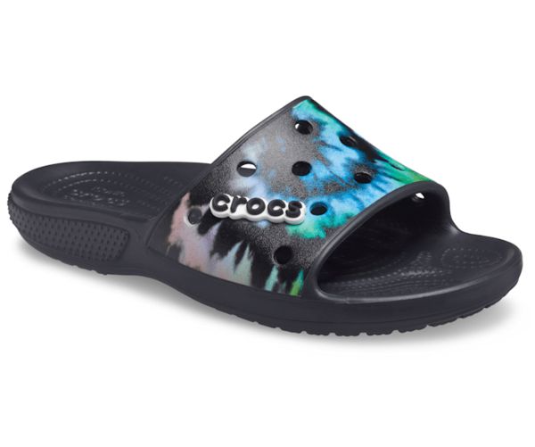 Crocs Classic Tie-Dye Graphic Badesandaler Herre Sort | 96AZKGJUL