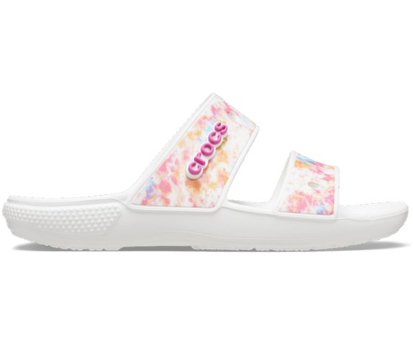 Crocs Classic Tie-Dye Graphic Sandaler Dame Hvide | 54ZOMXIER