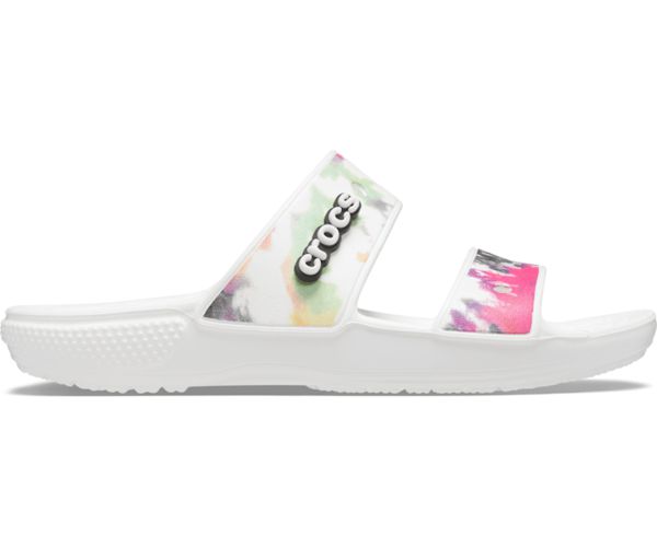 Crocs Classic Tie-Dye Graphic Sandaler Dame Hvide | 71BTMULVO