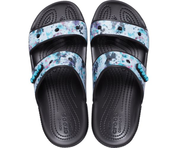 Crocs Classic Tie-Dye Graphic Sandaler Herre Sort | 59OGPDBSE