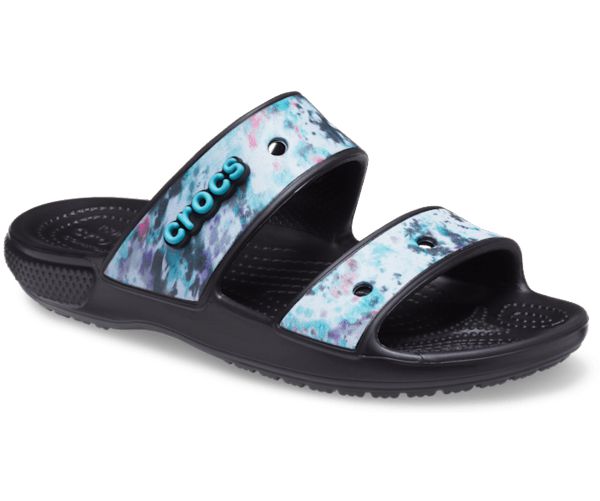 Crocs Classic Tie-Dye Graphic Sandaler Herre Sort | 59OGPDBSE