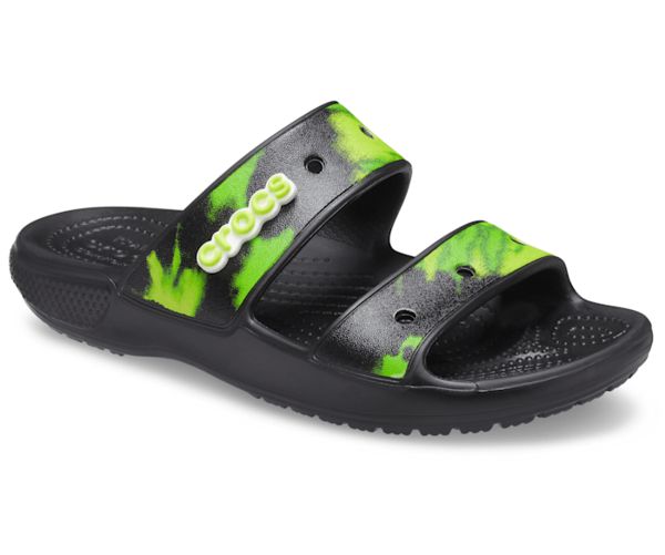 Crocs Classic Tie-Dye Graphic Sandaler Herre Sort Grøn | 70OZXTIMP