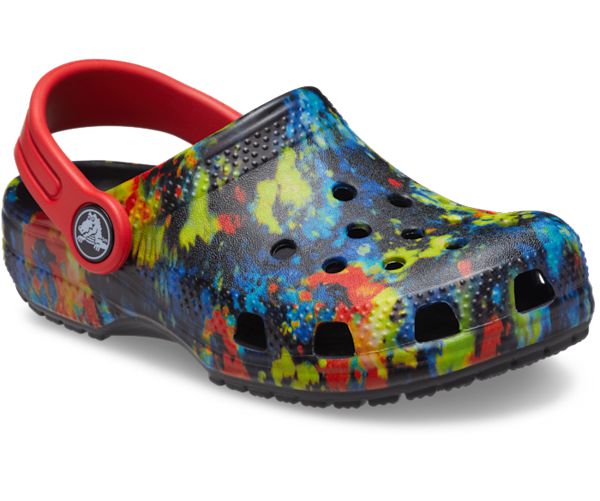Crocs Classic Tie-Dye Graphic Træsko Drenge Sort | 12LKQXBJT