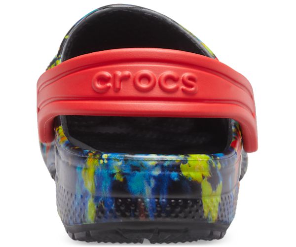 Crocs Classic Tie-Dye Graphic Træsko Drenge Sort | 12LKQXBJT