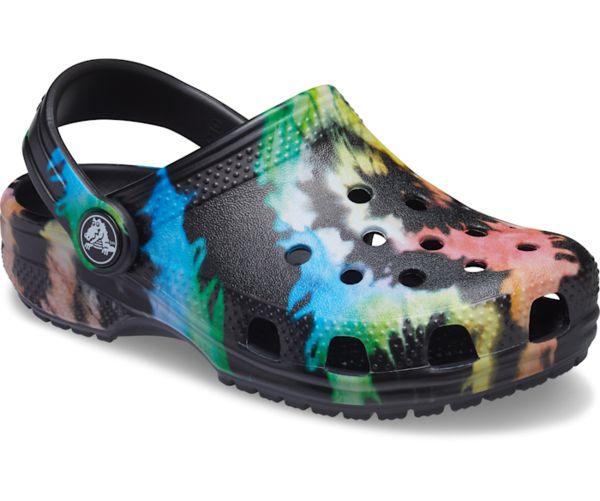 Crocs Classic Tie-Dye Graphic Træsko Drenge Sort | 54YQZBVUD