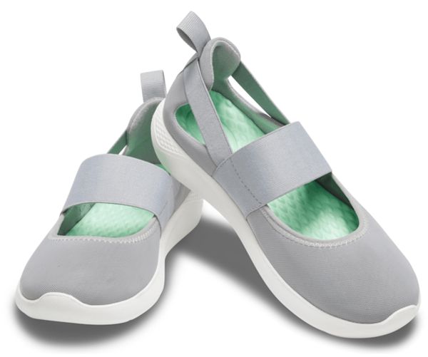 Crocs LiteRide™ Mary Jane Sneakers Dame Grå Grøn Hvide | 72SJFKCMY