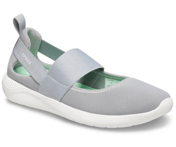 Crocs LiteRide™ Mary Jane Sneakers Dame Grå Grøn Hvide | 72SJFKCMY